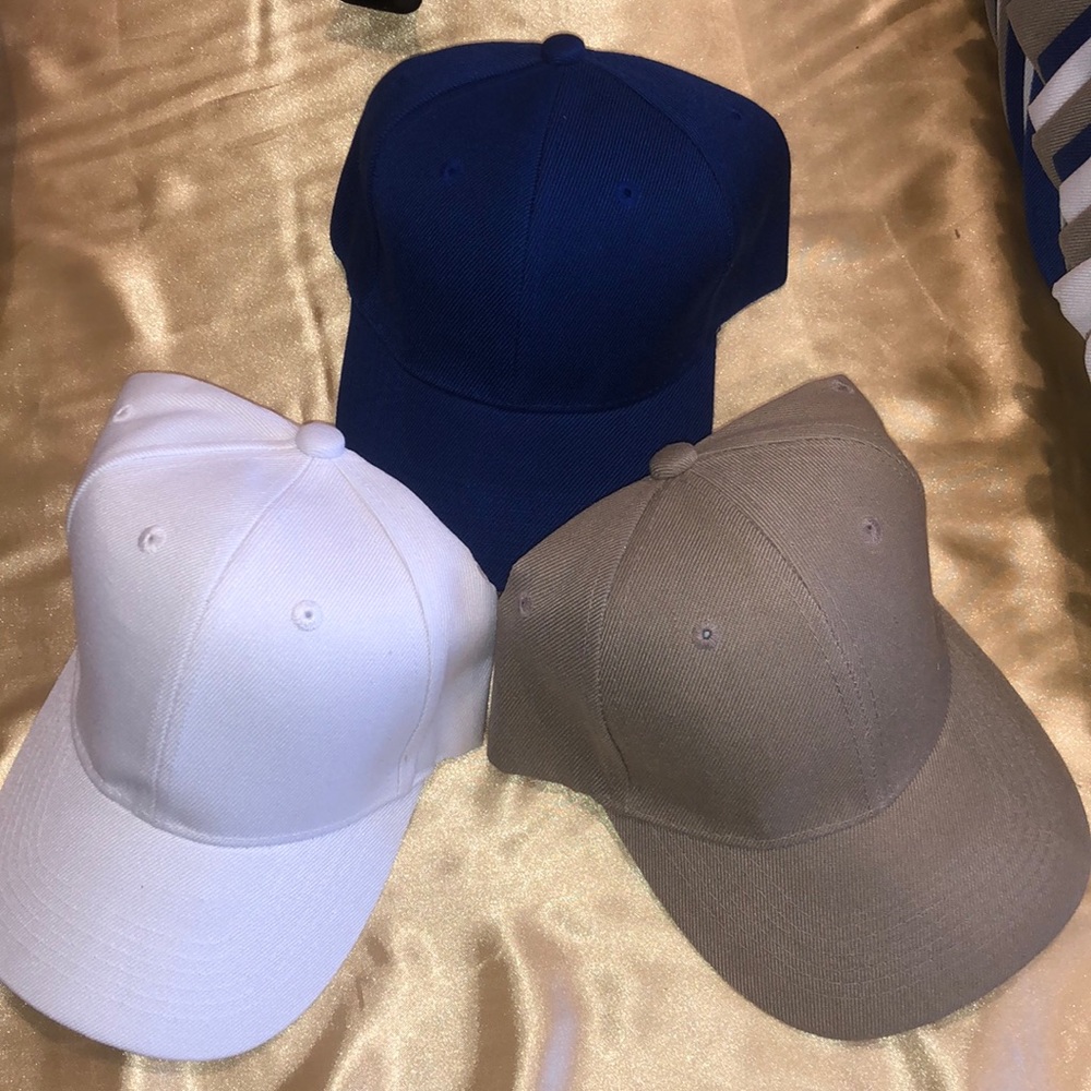 NEW 3 piece bundle Velcro strapback dark blue hat